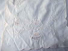 vtg lot 4 doily placemat cut drawn work embroid linen madeira scallop picture