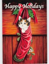 Postcard Happy Holidays with The Gift By Mariam Paré picture