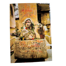 The Doors Jim Morrison Grave Site Postcard Pere Lachaise Cemetery Paris picture