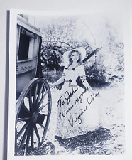Vintage Virginia Vale Photo Signed Photo Western Stage Coach  Long  Floral Dress picture