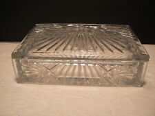 Water Ford Lead Crystal Etched Jewelry Box w/ Lid, No Chips or Cracks picture