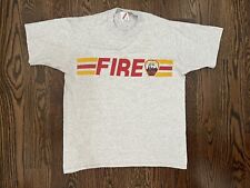 Vintage 90s Single Stitch RARE FDNY Gray Fire Department Firehouse Shirt Men L picture