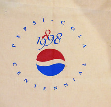 Vintage PEPSI 1898-1998 CENTENNIAL CLOTH CARRY TOTE BAG 15 X 16 INCH picture