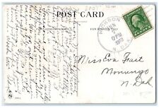 1913 Best Wishes Flowers Hickson North Dakota SD Embossed DPO Antique Postcard picture