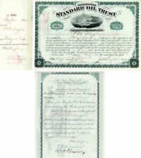 Standard Oil Trust issued to and signed by H.M Flagler, J.D. Rockefeller and W.H picture
