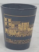 Vintage Black Shot Glass Souvenir of Deadwood South Dakota  picture