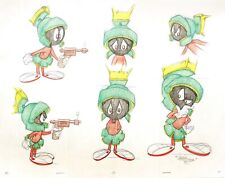 SIX ORIGINAL DRAWINGS OF - Marvin the Martian - Signed By Virgil Ross picture