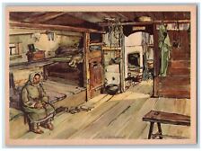 WW2 Germany Soldier Peasant Hut USSR Russia Henser Artist Vintage Postcard picture