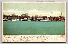 Postcard Water Front View of Detroit Michigan MI picture