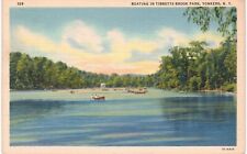 Yonkers Boating Tibbets Brook Park Linen 1950 Unused NY  picture