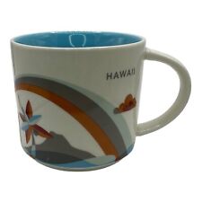 Starbucks HAWAII You are Here Coffee Mug Retro Rainbow Blue Interior 14 oz 2018 picture