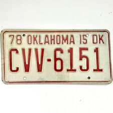 1978 United States Oklahoma Cleveland County Passenger License Plate CVV-6151 picture