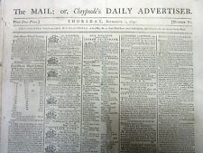 1791 newspaper $100 REWARD for CAPTURE of RUNAWAY SLAVE MURDERER Dorchester MD picture