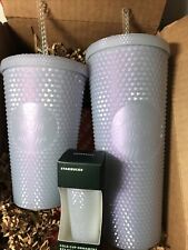 New Starbucks 2021 Holiday Icy Ice Bling 16 / 24oz / Keychain Ornament Cold Cup picture