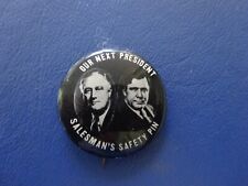 1940  Roosevelt, Wilkie Salesman Safety Button with Both Candidates picture