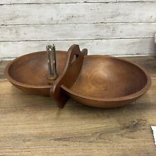 Vintage MCM Mid Century Style Woodcroftery Nut Serving Double Sided Bowl Ohio picture