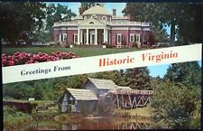 1960s “Greetings from Historic Virginia” Monticello, Mabrey Mill, Blue Ridge  picture