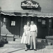 D5 2 Glued Together Photographs Brown Derby Wilshire Entrance Graumans 1950's picture