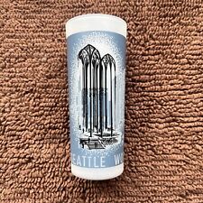 Vintage 1962 Seattle World's Fair Frosted Glass U.S. Science Pavilion Blue picture