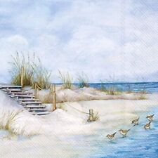 2 Individual Paper Decoupage Beverage Napkins #B45 Seaside Nautical Beach Plover picture