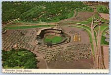 Postcard WI Wisconsin Milwaukee County Stadium Aerial View Teich 6x4 #1 B53 picture