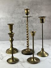 5 Vintage Solid Brass Candle Stick  Party Weddings Lot Taiwan, India PWF Twisted picture