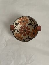 Vintage 40s-50s Isleta Pueblo Pottery Bowl Cigar  Ashtray Floral Thin picture