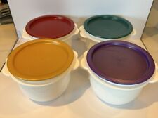4 Butterfly Tupperware One Touch Storage Bowls 26oz  #2513B-4 Set picture