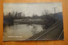 railroad scene on Willoughby River, Barton, VT real photo postcard pmk 1912 picture
