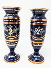 2 Copper Coated Painted Vases  Floral Beautiful Please See Photos. picture