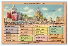 c1940's Skyline Bathing Swimming Crowd View Atlantic City New Jersey NJ Postcard picture