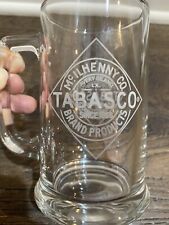 TABASCO Clear Glass Mug BEER STEINS ETCHED Set Of 2 picture
