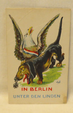Antique WWI Propaganda Patriotic USA Eagle German Dachshund Iron Cross Postcard picture