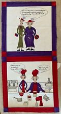 Fabric Red Hat Society New Hats Old Friends by Sandy Gervais 4 Panels Fabric picture