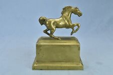 Antique 1904 GORGEOUS SOLID BRASS HORSE TROPHY HEAVY #06047 picture