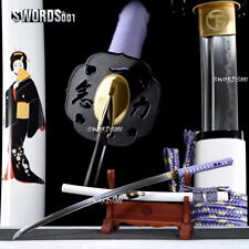 Elegant Geisha Katana Clay Tempered T10 Japanese Samurai Sharp Functional Sword picture