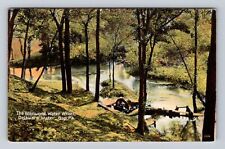 Delaware Water Gap PA-Pennsylvania, Glenwood Water Wheel, Vintage Postcard picture