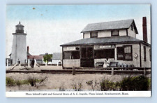 1915. PLUM ISLAND LIGHTHOUSE. GENERAL STORE. NEWBURYPORT, MASS. POSTCARD CK30 picture