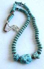 TURQUOISE NECKLACE VINTAGE HANDMADE NATURAL NATIVE  21