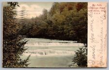 Postcard Big Falls Cuyahoga River Akron Ohio Rapids Forest Cancel 1906 Vintage picture