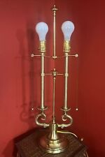 Beautiful Classic Stiffel Brass Bouillotte Large 2 Candlestick Lamp Vintage picture