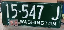 VINTAGE  WASHINGTON  LICENSE PLATE 54-57 CAR  15-547 J.  55 or 57 Tab available picture