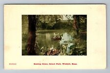 Winfield KS-Kansas, Island Park Boating Scene, Vintage Postcard picture