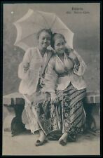 ee Dutch East Indies Indonesia Native Girls ethnic Asia original 1910s postcard picture