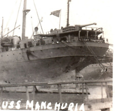USS Manchuria WWI US Navy Transport Ship Real Photo Photo Postcard Rppc picture