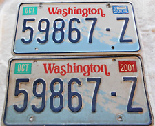 Washington State Truck License Plates - Pair #59867-Z- Embossed Expired 2004 picture