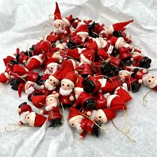 Lot of 60+ Vintage Christmas Mini Santa Wooden Ornaments picture
