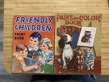 CHILDRENS COLORING BOOKS 1930'S - 1940'S - 5 OVERSIZED BOOKS picture