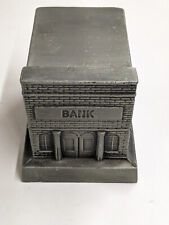 Vintage Banthrico Metal Brick Building Piggy Bank Coin Bank 1974 picture