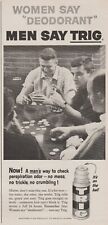 1958 Trig Men's Deodorant - Guys Play Poker Cards Chips Bar - Print Ad Photo picture